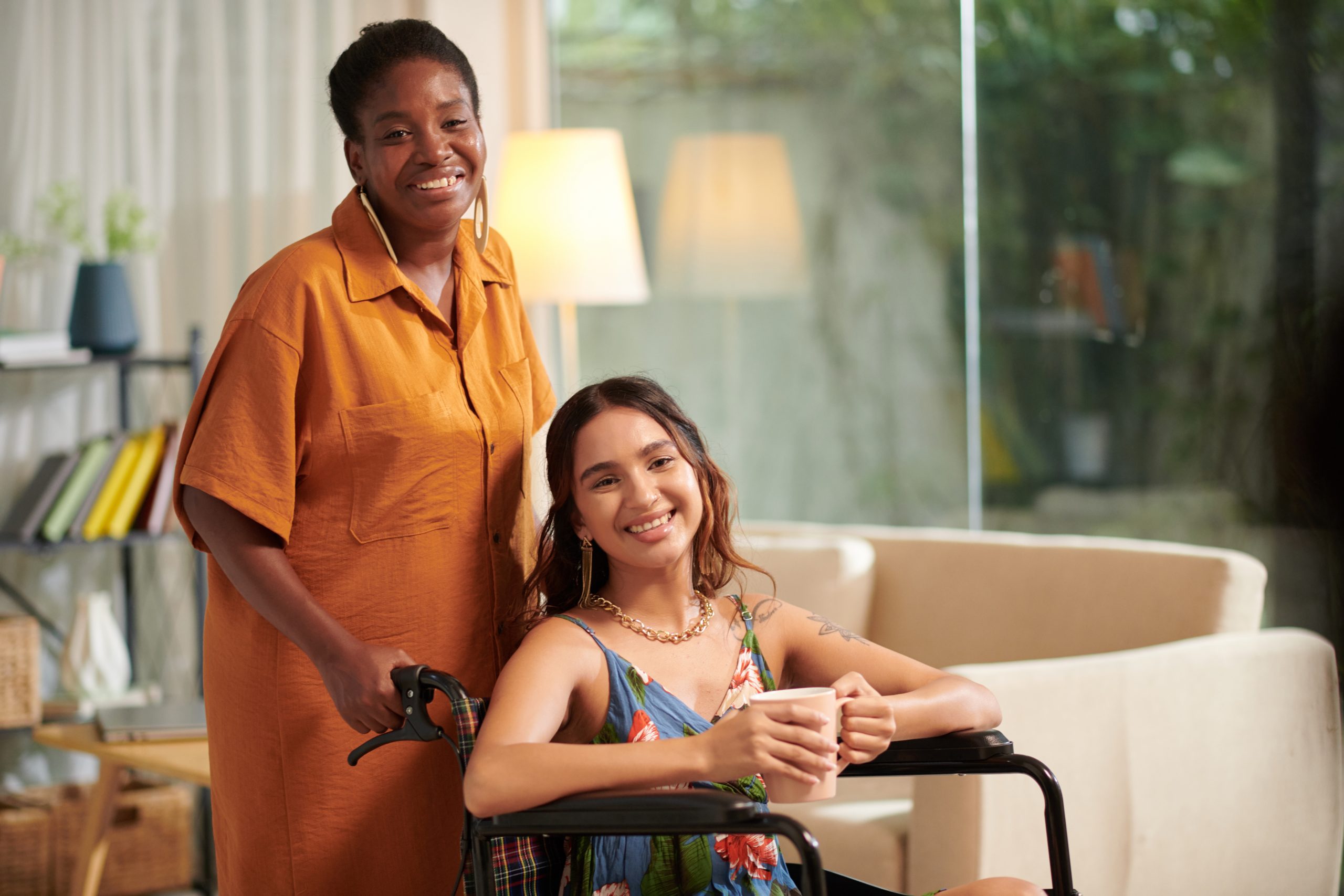 Bright interior with high-contrast walls and floors designed for cognitive and sensory accessibility